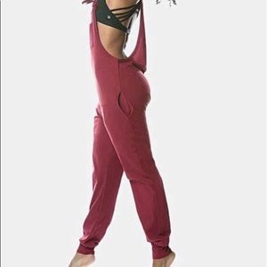 Red yoga coveralls